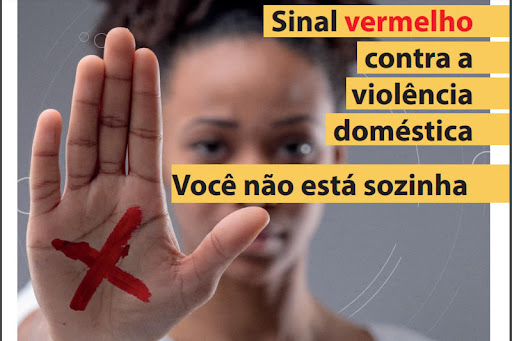 Sinal vermelho contra a violência doméstica