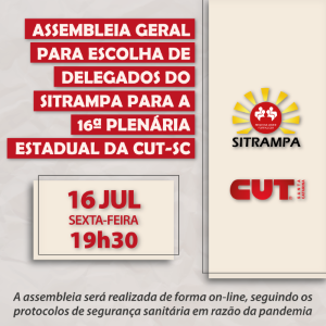 Assembleia Geral do Sitrampa para eleição de delegados da Plenária da CUT-SC