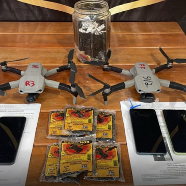 Polícia Penal apreende drones e impede a entrada de maconha e celulares na Mata Grande